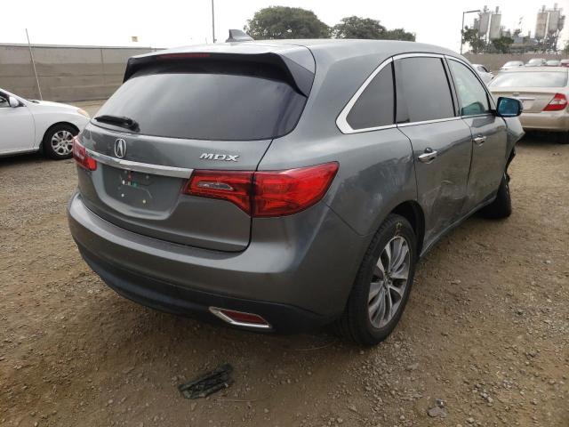 5FRYD3H40EB007747 - 2014 ACURA MDX TECHNOLOGY GRAY photo 4