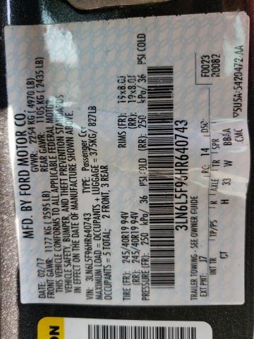 3LN6L5F96HR640743 - 2017 LINCOLN MKZ RESERVE ნაცრისფერი ფოტო 13