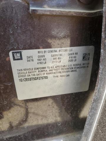 1G1ZE5ST5GF279765 - 2016 CHEVROLET MALIBU LT BROWN photo 12