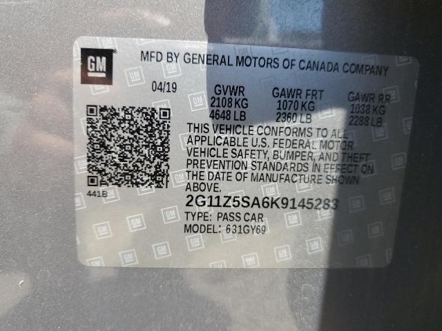 2G11Z5SA6K9145283 - 2019 CHEVROLET IMPALA LT GRAY photo 12