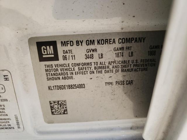 KL1TD6DE1BB254003 - 2011 CHEVROLET AVEO LS 白色 照片 12