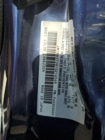 JM1NB353810216569 - 2001 MAZDA MX-5 MIATA BASE BLUE photo 12