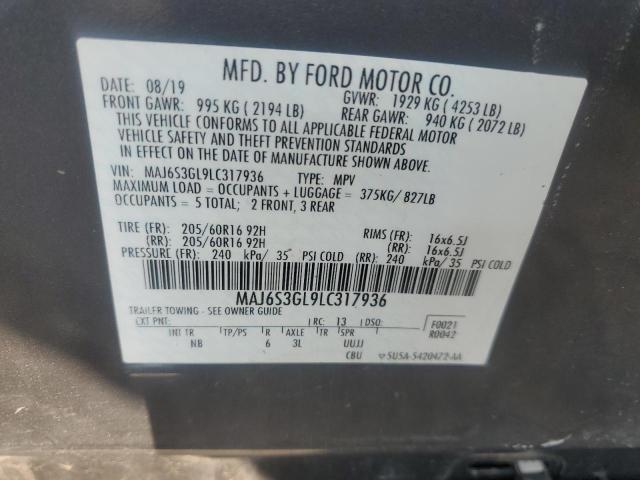 MAJ6S3GL9LC317936 - 2020 FORD ECOSPORT SE 石墨色 照片 13