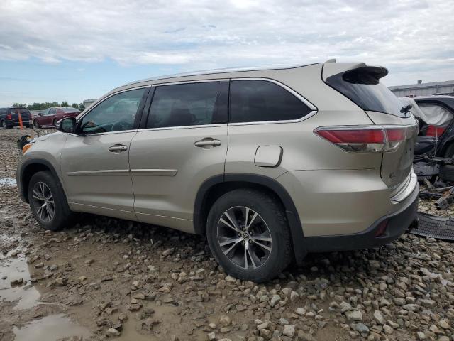 5TDJKRFH4GS226632 - 2016 TOYOTA HIGHLANDER XLE BEIGE photo 2