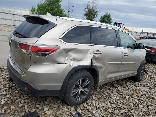 5TDJKRFH4GS226632 - 2016 TOYOTA HIGHLANDER XLE BEIGE photo 3