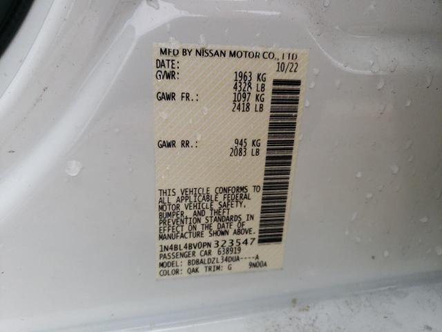 1N4BL4BV0PN323547 - 2023 NISSAN ALTIMA S WHITE photo 12