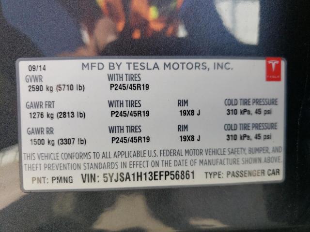 5YJSA1H13EFP56861 - 2014 TESLA MODEL S 灰色 照片 12