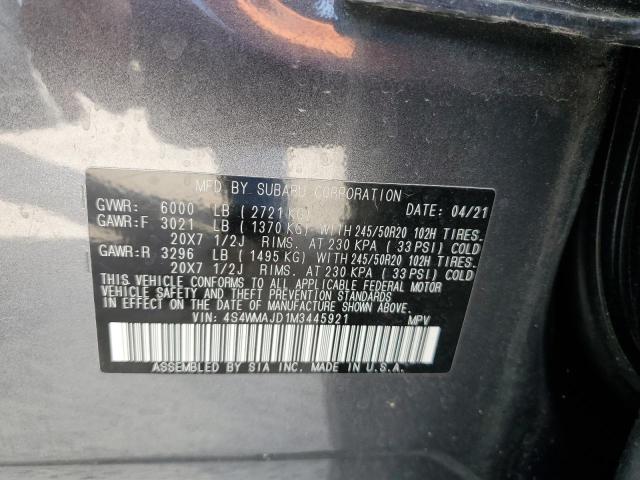 4S4WMAJD1M3445921 - 2021 SUBARU ASCENT LIMITED GRAY photo 13