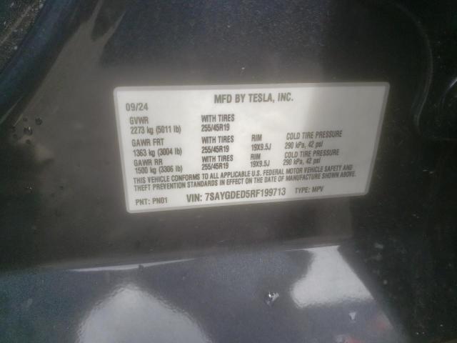 7SAYGDED5RF199713 - 2024 TESLA MODEL Y 灰色 照片 14