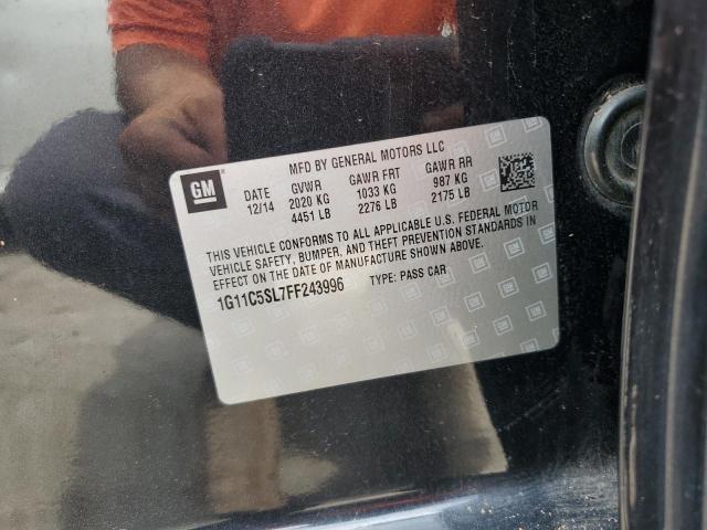1G11C5SL7FF243996 - 2015 CHEVROLET MALIBU 1LT 黑色 照片 12