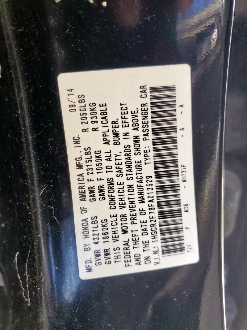 1HGCR2F79FA013529 - 2015 HONDA ACCORD EX BLACK photo 12