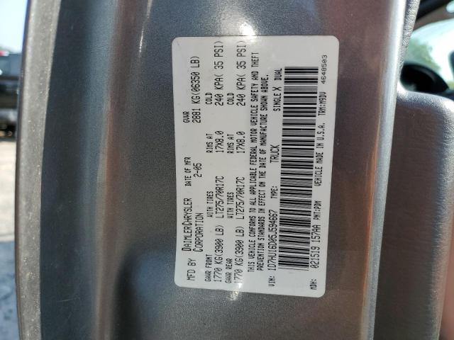 1D7HU16D05J594667 - 2005 DODGE RAM 1500 ST GRAY photo 12