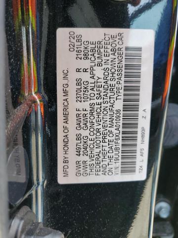 19UUB1F6XLA010936 - 2020 ACURA TLX TECHNOLOGY BLACK photo 12