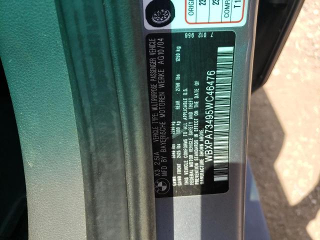 WBXPA73495WC46476 - 2005 BMW X3 2.5I GRAY photo 12