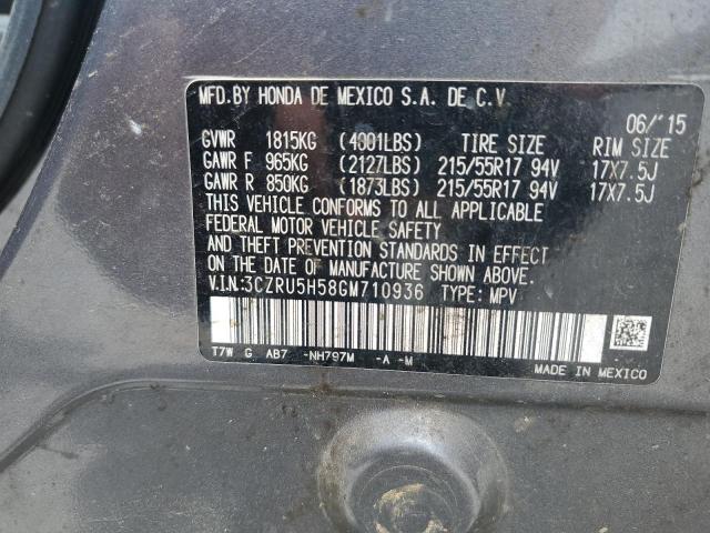 3CZRU5H58GM710936 - 2016 HONDA HR-V EX GRAY photo 13