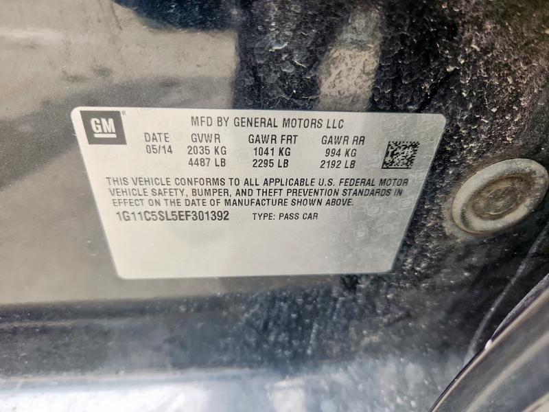 1G11C5SL5EF301392 - 2014 CHEVROLET MALIBU 1LT BLACK photo 12