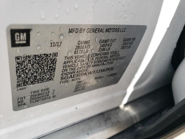 5GAERBKW7JJ163931 - 2018 BUICK ENCLAVE ESSENCE Ağ foto 13