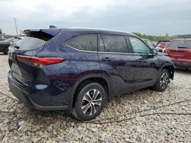 5TDHZRBH0LS515954 - 2020 TOYOTA HIGHLANDER XLE BLUE photo 3