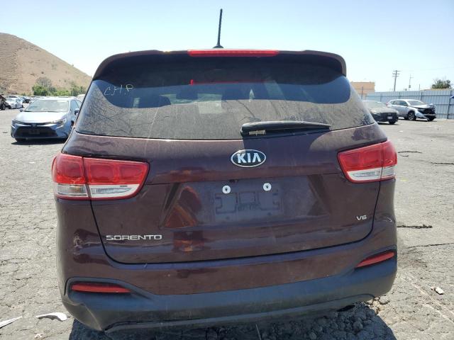 5XYPG4A53JG355364 - 2018 KIA SORENTO LX BURGUNDY photo 6