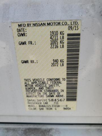 1N4AL3AP2FC584567 - 2015 NISSAN ALTIMA 2.5 WHITE photo 12