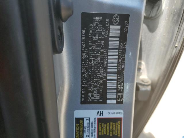 4T1BK1EB6GU205470 - 2016 TOYOTA AVALON XLE SILVER photo 12