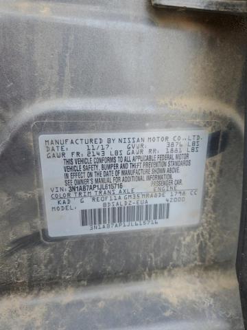 3N1AB7AP1JL615716 - 2018 NISSAN SENTRA S 石墨色 照片 12