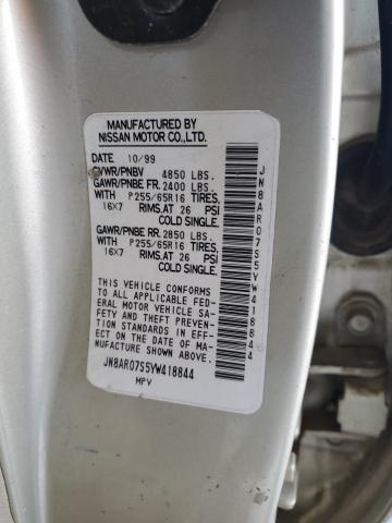 JN8AR07S5YW418844 - 2000 NISSAN PATHFINDER LE 白色 照片 12