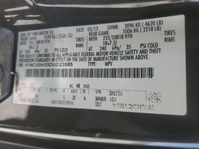 1FMCU0HX5DUD23585 - 2013 FORD ESCAPE SEL BROWN photo 13