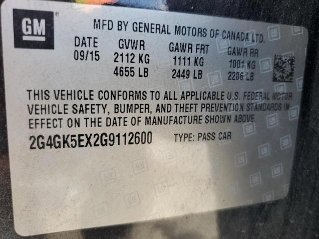 2G4GK5EX2G9112600 - 2016 BUICK REGAL BLACK photo 13