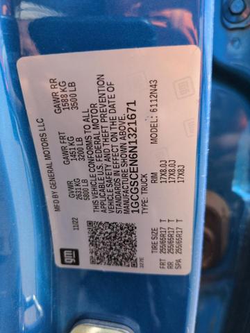 1GCGSCEN6N1321671 - 2022 CHEVROLET COLORADO LT BLUE photo 12