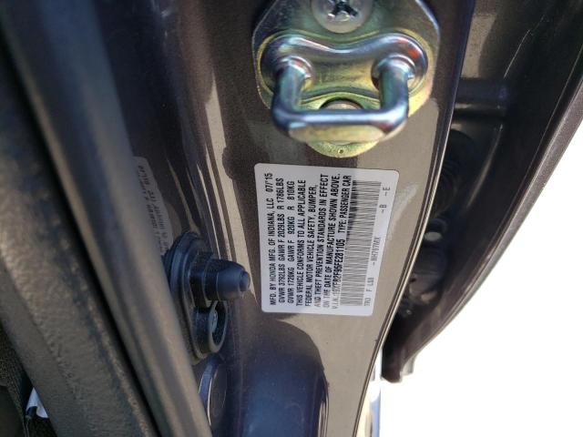 19XFB2F95FE281105 - 2015 HONDA CIVIC EXL ნაცრისფერი ფოტო 13