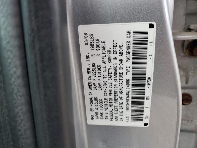 1HGCM56346A114006 - 2006 HONDA ACCORD SE SILVER photo 12