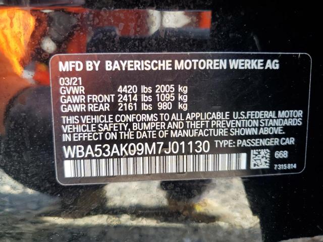 WBA53AK09M7J01130 - 2021 BMW 228I BLACK photo 12