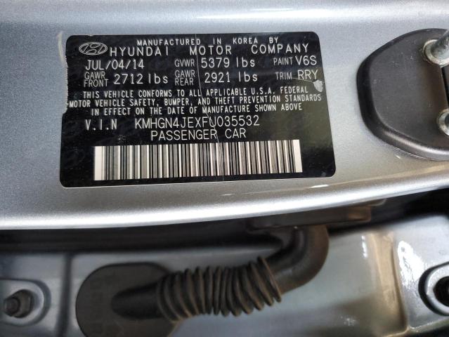 KMHGN4JEXFU035532 - 2015 HYUNDAI GENESIS 3.8L GRAY photo 12