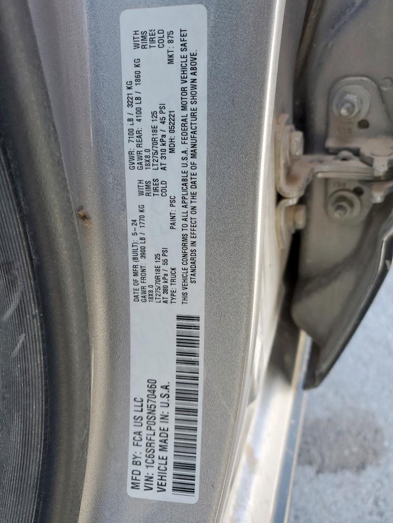 1C6SRFLP0SN570460 - 2025 RAM 1500 REBEL GRAY photo 12