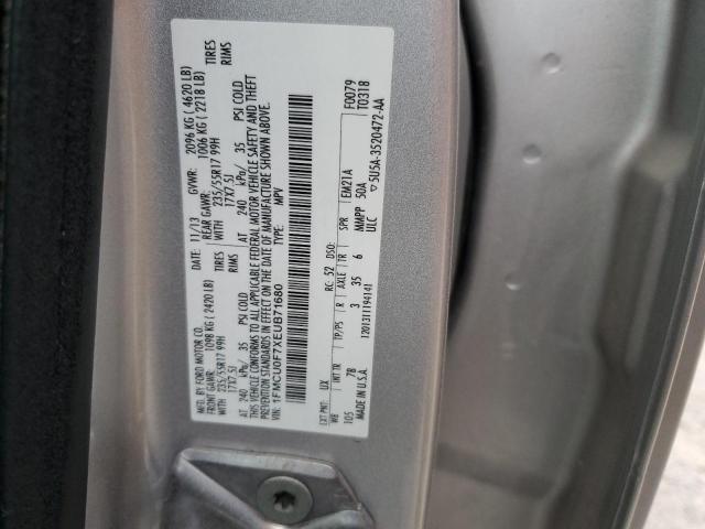 1FMCU0F7XEUB71680 - 2014 FORD ESCAPE S SILVER photo 12