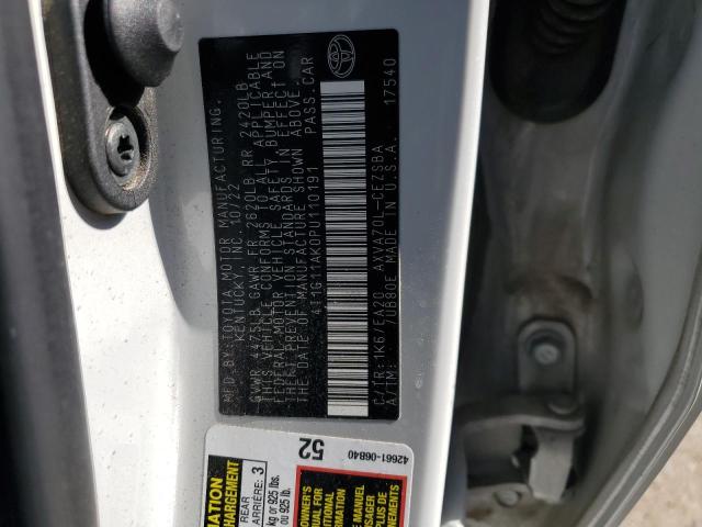 4T1G11AK0PU110191 - 2023 TOYOTA CAMRY SE NIGHT SHADE WHITE photo 12