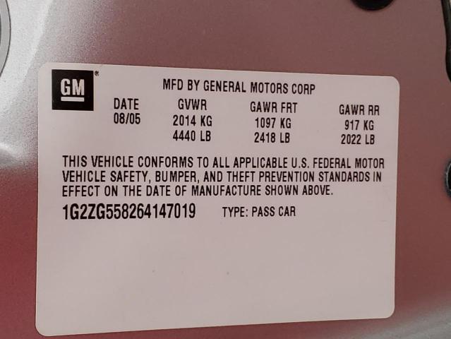 1G2ZG558264147019 - 2006 PONTIAC G6 SE1 SILVER photo 13