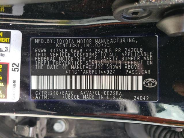 4T1G11AK6PU144927 - 2023 TOYOTA CAMRY SE NIGHT SHADE BLACK photo 12