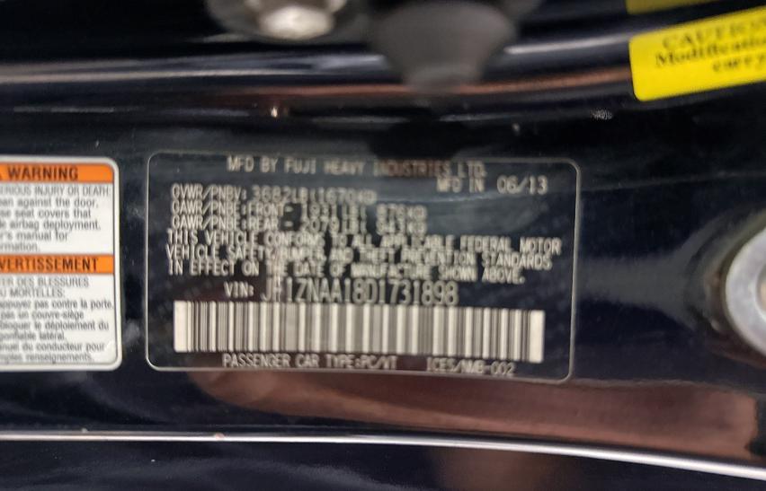 JF1ZNAA18D1731898 - 2013 TOYOTA SCION FR-S BLACK photo 10