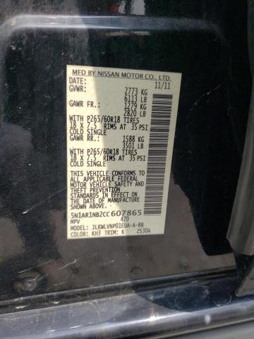 5N1AR1NB2CC607865 - 2012 NISSAN PATHFINDER S BLACK photo 14