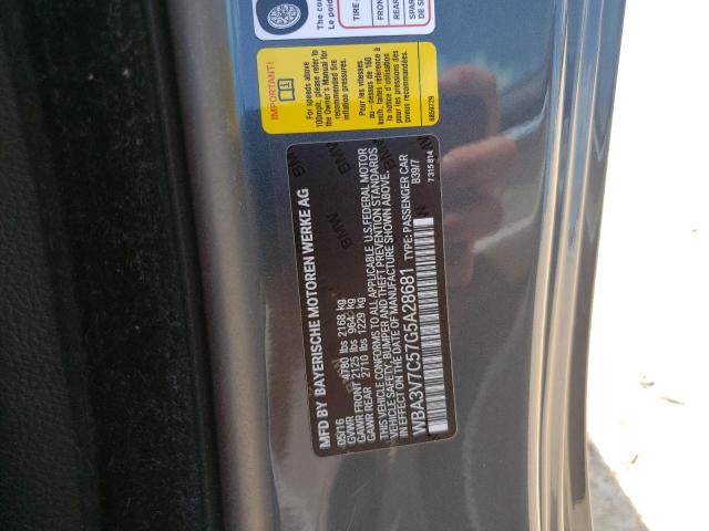 WBA3V7C57G5A28681 - 2016 BMW 428 I SULEV GRAY photo 12