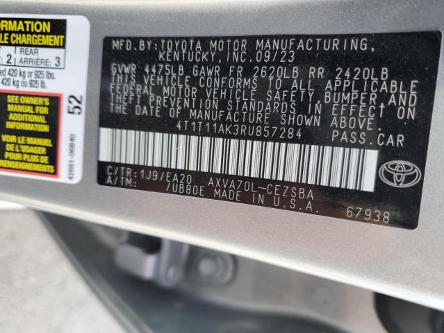 4T1T11AK3RU857284 - 2024 TOYOTA CAMRY SE NIGHT SHADE SILVER photo 12