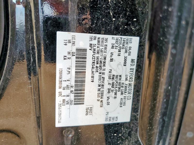 5LMFU27R54LJ41819 - 2004 LINCOLN NAVIGATOR BLACK photo 13