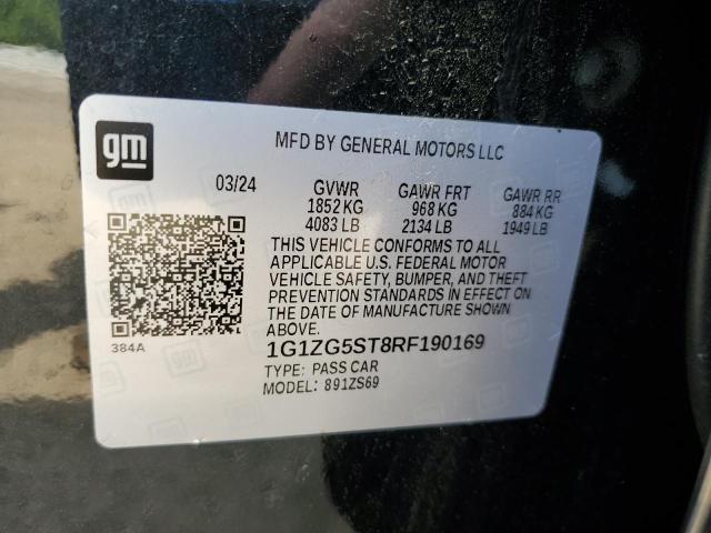 1G1ZG5ST8RF190169 - 2024 CHEVROLET MALIBU RS BLACK photo 12