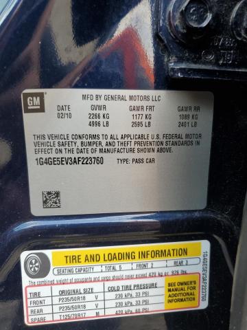 1G4GE5EV3AF223760 - 2010 BUICK LACROSSE CXS 蓝色 照片 12