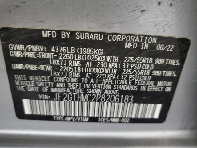 JF2GTHMC2P8206183 - 2023 SUBARU CROSSTREK LIMITED SILVER photo 13