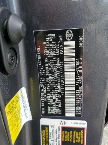 4T1BF3EK3BU735727 - 2011 TOYOTA CAMRY BASE GRAY photo 12