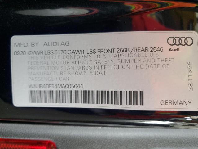 WAUB4DF54MA005044 - 2021 AUDI S5 PRESTIGE BLACK photo 13