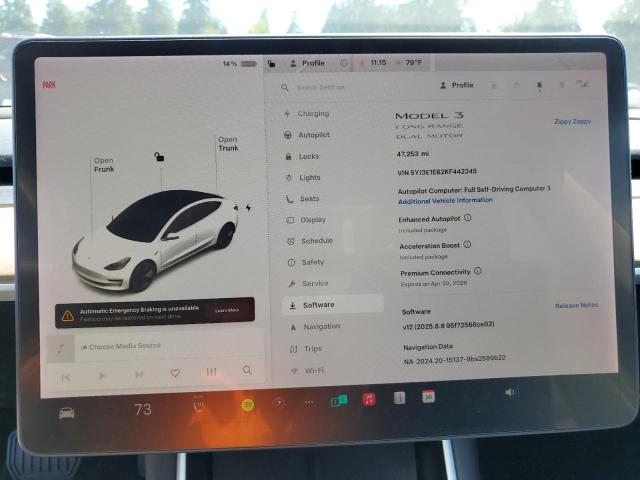 5YJ3E1EB2KF442345 - 2019 TESLA MODEL 3 თეთრი ფოტო 9